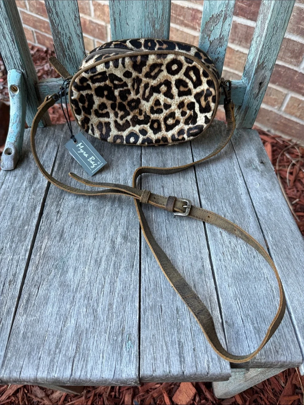 Myra Bag Paradigm Shift Swing Leopard Print Crossbody Bag - Faux Haircalf - Picture 1 of 11